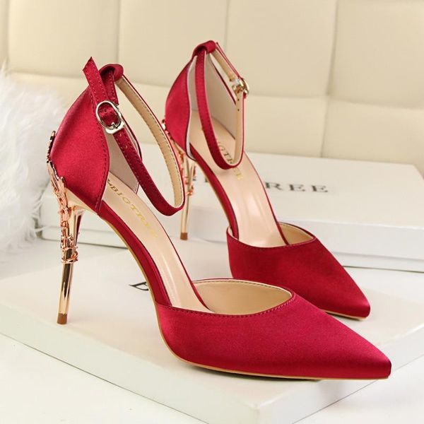 spring autumn women shoes pointed toe pumps 10cm thin heels wedding dress metal with hollow satin high boat, Black
spring autumn women shoes pointed toe pumps 10cm thin heels wedding dress metal with hollow satin high boat, Black