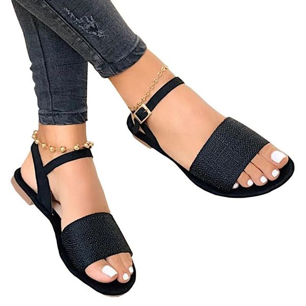sandals women's 2021 summer style flat pu leather casual with buckle large size shoes, Black
sandals women's 2021 summer style flat pu leather casual with buckle large size shoes, Black
