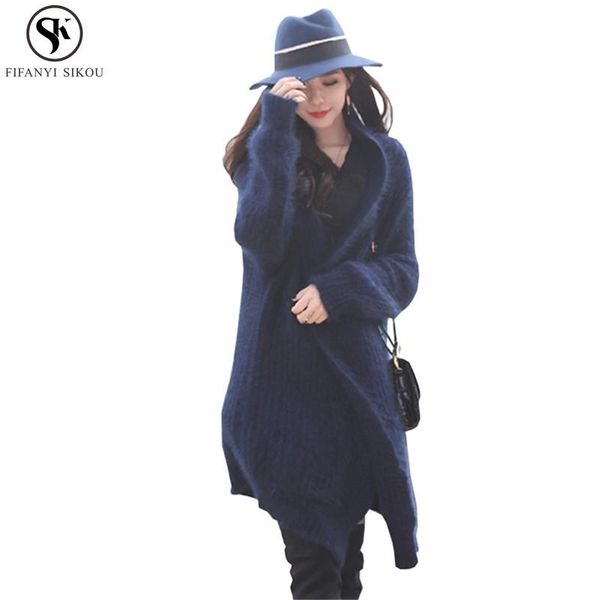 women's sweaters 2021 autumn winter thicken warm long cardigan women mohair sweater female loose plus size casual coat lgp558, White;black
women's sweaters 2021 autumn winter thicken warm long cardigan women mohair sweater female loose plus size casual coat lgp558, White;black