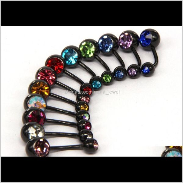 & bell rings button mix colors anodized black stainless steel body piercing jewelry double gem navel belly ring ps2598 drop delivery 2021 ld, Silver
& bell rings button mix colors anodized black stainless steel body piercing jewelry double gem navel belly ring ps2598 drop delivery 2021 ld, Silver