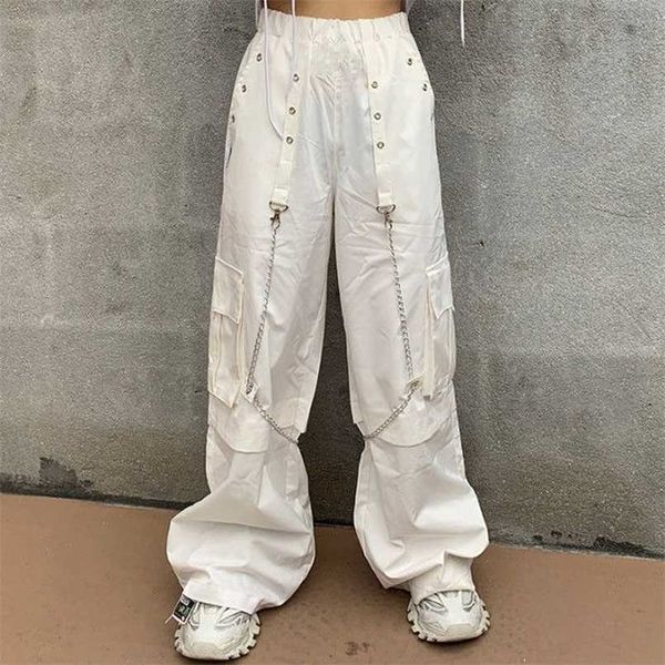 qweek harajuku gothic white cargo pants with chain women mall goth hippie moda punk loose baggy oversize korean style trousers 211112, Black;white
qweek harajuku gothic white cargo pants with chain women mall goth hippie moda punk loose baggy oversize korean style trousers 211112, Black;white