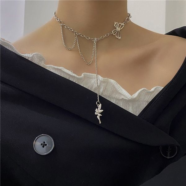 2021 harajuku gothic punk butterfly angel pendant choker chain necklace for women egirl collares hip hop collares mujer jewlery, Silver
2021 harajuku gothic punk butterfly angel pendant choker chain necklace for women egirl collares hip hop collares mujer jewlery, Silver