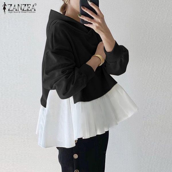 women's hoodies & sweatshirts stylish hooded long sleeve streetwear 2022 autumn sweatshirt women patchwork pullover casual ruffles, Black
women's hoodies & sweatshirts stylish hooded long sleeve streetwear 2022 autumn sweatshirt women patchwork pullover casual ruffles, Black