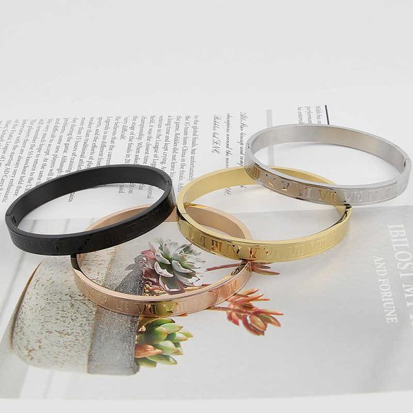men and women stainless steel gold plating couples bracelet carving roman numerals lover cuff bangle wedding jewelry wholesale q0719, Black
men and women stainless steel gold plating couples bracelet carving roman numerals lover cuff bangle wedding jewelry wholesale q0719, Black