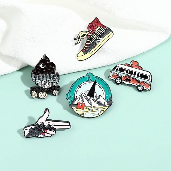 pins, brooches camping life enamel pin outdoor compass canvas shoe bonfire tent motorhome bag lapel badge jewelry gift for friends, Gray
pins, brooches camping life enamel pin outdoor compass canvas shoe bonfire tent motorhome bag lapel badge jewelry gift for friends, Gray