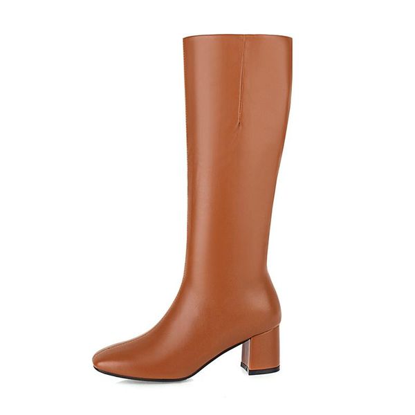 boots winter for woman fashion consice brown silver matin zipper block heels chunky knee high, Black
boots winter for woman fashion consice brown silver matin zipper block heels chunky knee high, Black
