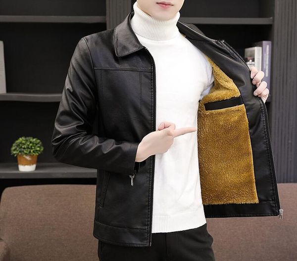 young men's autumn and winter trend plus cashmere leather jacket casaco masculino fashion warm thick plush coat fur & faux, Black
young men's autumn and winter trend plus cashmere leather jacket casaco masculino fashion warm thick plush coat fur & faux, Black