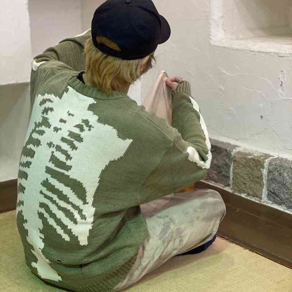 men's sweaters kapital green loose skull print men and women street hole retro knitted i9ck, White;black
men's sweaters kapital green loose skull print men and women street hole retro knitted i9ck, White;black