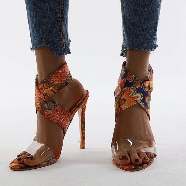 women sandals .5cmhigh heels summer transparent pvc printing color peep toe party shoes feminina size 43 375, Black
women sandals .5cmhigh heels summer transparent pvc printing color peep toe party shoes feminina size 43 375, Black