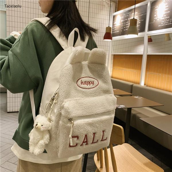 backpack cute plush ins women's female winter style school bags for teenage girls korean college mori bookbags
backpack cute plush ins women's female winter style school bags for teenage girls korean college mori bookbags