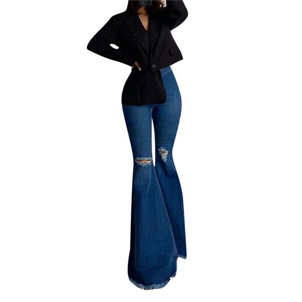 women's pants & capris women denim flared streetwear high-waisted version with hollow decoration solid color tight summer clothes ladie, Black;white
women's pants & capris women denim flared streetwear high-waisted version with hollow decoration solid color tight summer clothes ladie, Black;white