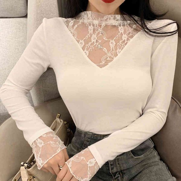 women's t-shirt shintimes long sleeve slim shirt ops vogue lace patchwork ee femme s clothing 8xbp, White
women's t-shirt shintimes long sleeve slim shirt ops vogue lace patchwork ee femme s clothing 8xbp, White