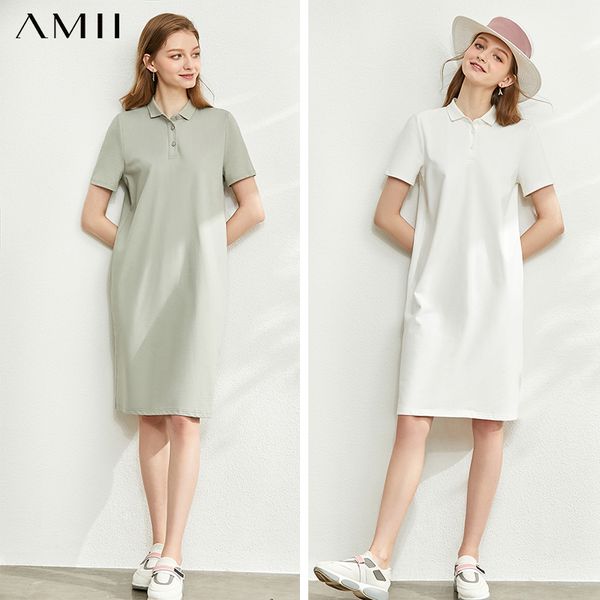 amii minimalism spring summer solid letter polo dress women caual loose short sleeves knee-length female dress 12060033, Black;gray
amii minimalism spring summer solid letter polo dress women caual loose short sleeves knee-length female dress 12060033, Black;gray