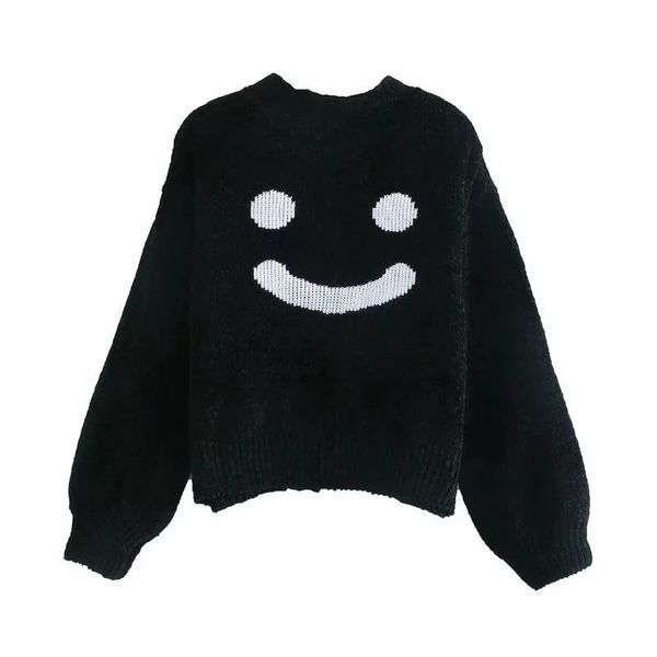 sweaters women knit cardigan v-neckline long sleeves smiley face pattern sweater casual fashion femme vetement ropa mujer, White;black
sweaters women knit cardigan v-neckline long sleeves smiley face pattern sweater casual fashion femme vetement ropa mujer, White;black