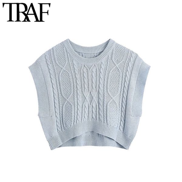 women fashion with cable-knit cropped knit vest sweater vintage o neck sleeveless female waistcoat chic 210507, White
women fashion with cable-knit cropped knit vest sweater vintage o neck sleeveless female waistcoat chic 210507, White