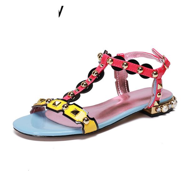 sandals beach summer shoes gladiator sandalias mujer beading pearl flat heel bohemian style rivet studded holiday women 14zl, Black
sandals beach summer shoes gladiator sandalias mujer beading pearl flat heel bohemian style rivet studded holiday women 14zl, Black