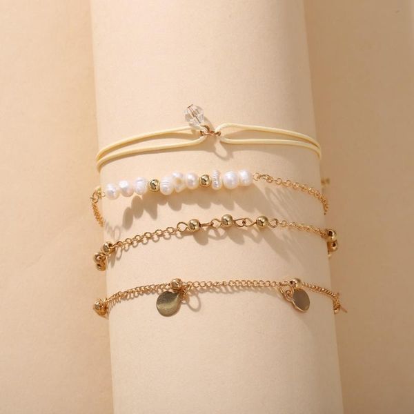 charm bracelets 4pcs/set bohemian pearl crystal round beads alloy chain bracelet set vintage bangle woman party wedding accessories gift, Golden;silver
charm bracelets 4pcs/set bohemian pearl crystal round beads alloy chain bracelet set vintage bangle woman party wedding accessories gift, Golden;silver