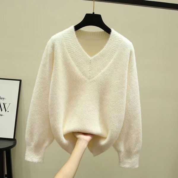 women's sweaters korean version of the all-match fall/winter v-neck sweater fashion loose solid color pullover jacket outer wear trend, White;black
women's sweaters korean version of the all-match fall/winter v-neck sweater fashion loose solid color pullover jacket outer wear trend, White;black