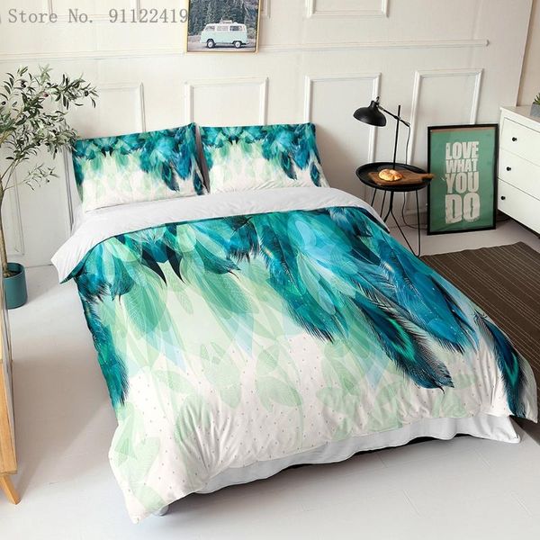bedding sets luxury feather print duvet cover set green bohemia bedspread peacock comforter quilt covers single double bedclothes
bedding sets luxury feather print duvet cover set green bohemia bedspread peacock comforter quilt covers single double bedclothes