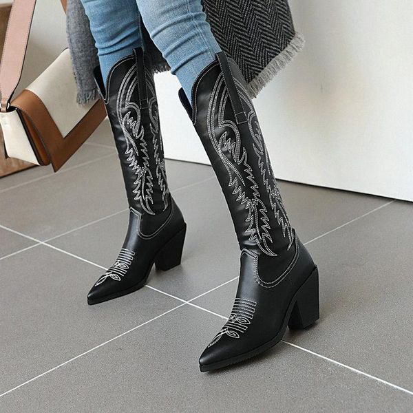boots ladies knee high spring autumn thick heel zipper knight female plus size loose winter pointed toe women's shoes, Black
boots ladies knee high spring autumn thick heel zipper knight female plus size loose winter pointed toe women's shoes, Black