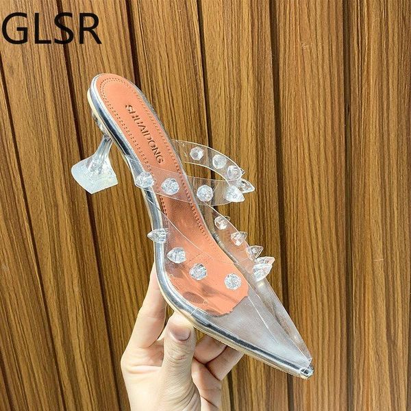 pvc transparent crystal shoes woman studded high heel sandals clear strange heels mules runway dress ladies slippers, Black
pvc transparent crystal shoes woman studded high heel sandals clear strange heels mules runway dress ladies slippers, Black