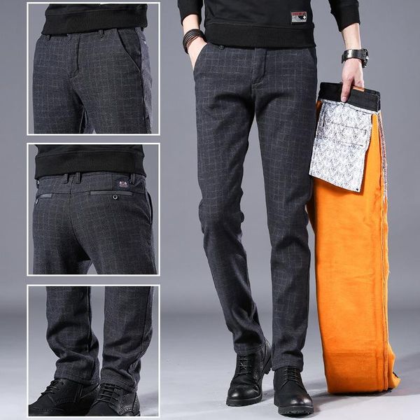 men's pants 3 color winter fleece fluff thicken warm casual men business straight elastic thick balck cotton trousers male, Black
men's pants 3 color winter fleece fluff thicken warm casual men business straight elastic thick balck cotton trousers male, Black