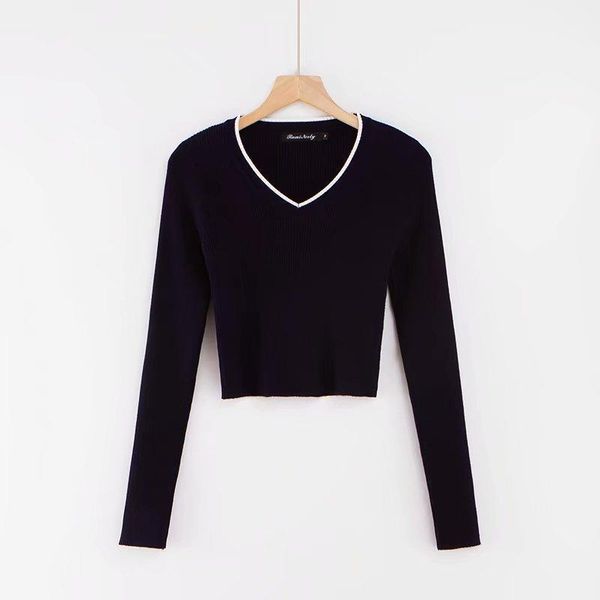 women's sweaters fall 2021 crop sweater kawaii cute knitted winter clothes pullover, White;black
women's sweaters fall 2021 crop sweater kawaii cute knitted winter clothes pullover, White;black