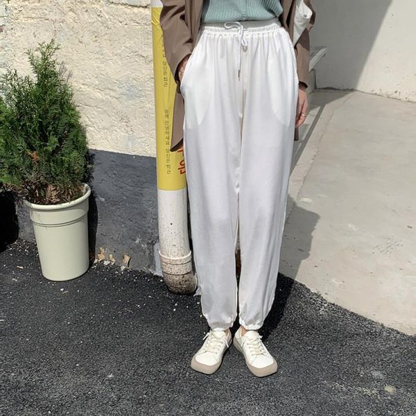 women's pants & capris alien kitty 2021 autumn elastic waist drawstring straight korean basic thin all-match casual sports trousers, Black;white
women's pants & capris alien kitty 2021 autumn elastic waist drawstring straight korean basic thin all-match casual sports trousers, Black;white