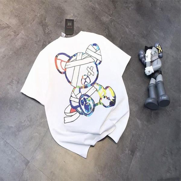women's t-shirt brand 2021summer cotton cartoon print pattern loose casual short-sleeved men and women couples the same n005, White
women's t-shirt brand 2021summer cotton cartoon print pattern loose casual short-sleeved men and women couples the same n005, White