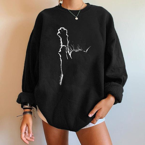 women's hoodies & sweatshirts y2k harajuku streetwear women funny cat print round neck pullovers female loose sweatshirt las mujeres sw, Black
women's hoodies & sweatshirts y2k harajuku streetwear women funny cat print round neck pullovers female loose sweatshirt las mujeres sw, Black
