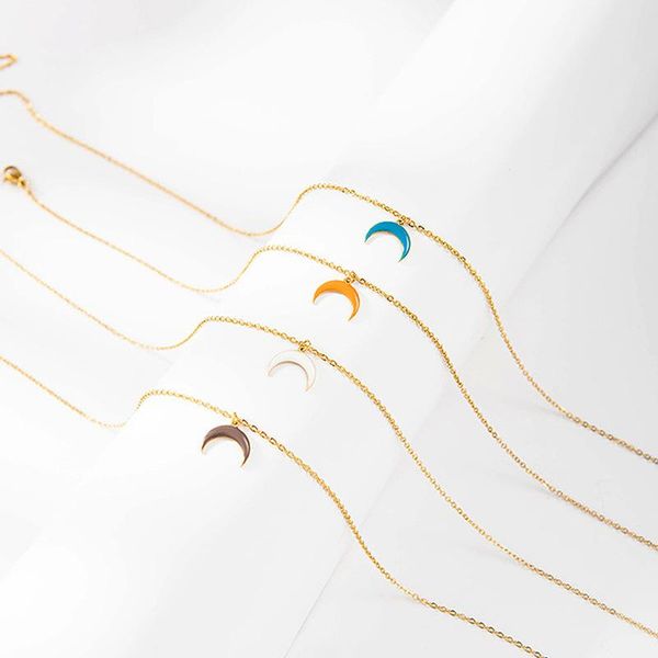 pendant necklaces accessories stainless steel necklace for women fashion candy color water drop crescent jewelry gift, Silver
pendant necklaces accessories stainless steel necklace for women fashion candy color water drop crescent jewelry gift, Silver