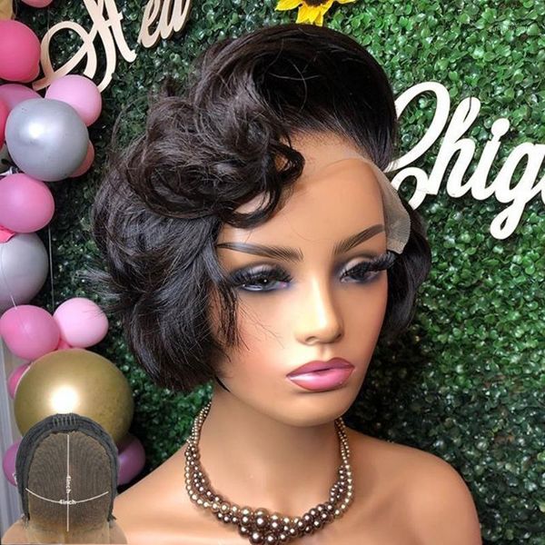 pixie cut short curly bob wig 4x4 lace closure human hair wigs for black women glueless brazilian remy 150 density1, Black;brown
pixie cut short curly bob wig 4x4 lace closure human hair wigs for black women glueless brazilian remy 150 density1, Black;brown