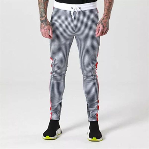 men's pants casual mens chinos cotton slim fit men trousers skinny grey ankle length streetwear plaid side stripe, Black
men's pants casual mens chinos cotton slim fit men trousers skinny grey ankle length streetwear plaid side stripe, Black
