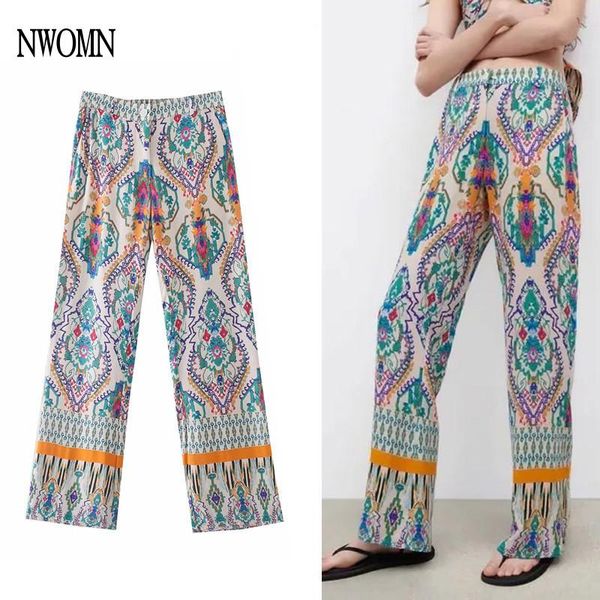 women's pants & capris nwomn za 2021 vintage print high waist trouser woman fashion flare chic zipper pocket elegant women, Black;white
women's pants & capris nwomn za 2021 vintage print high waist trouser woman fashion flare chic zipper pocket elegant women, Black;white