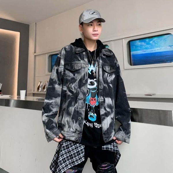 men's jackets kiovno men tie dye gradient denim vinatge harakuju high street jeans male streetwear washed, Black;brown
men's jackets kiovno men tie dye gradient denim vinatge harakuju high street jeans male streetwear washed, Black;brown
