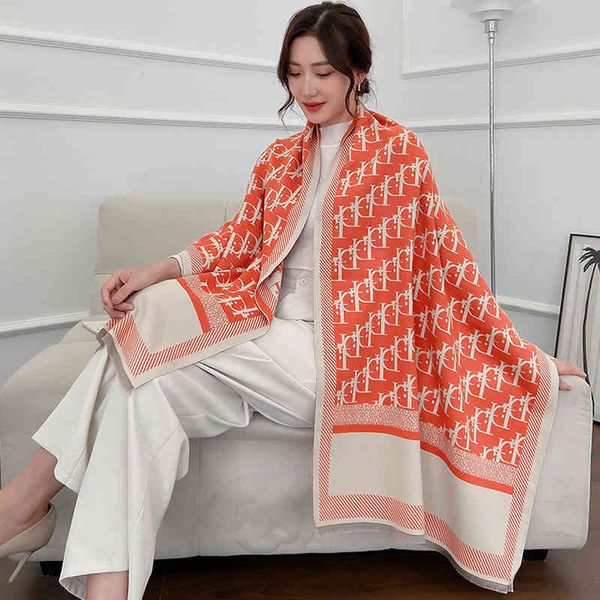 design korean autumn and new contrast scarf women's imitation cashmere versatile warm shawl dual-purpose long bib thick, Blue;gray
design korean autumn and new contrast scarf women's imitation cashmere versatile warm shawl dual-purpose long bib thick, Blue;gray