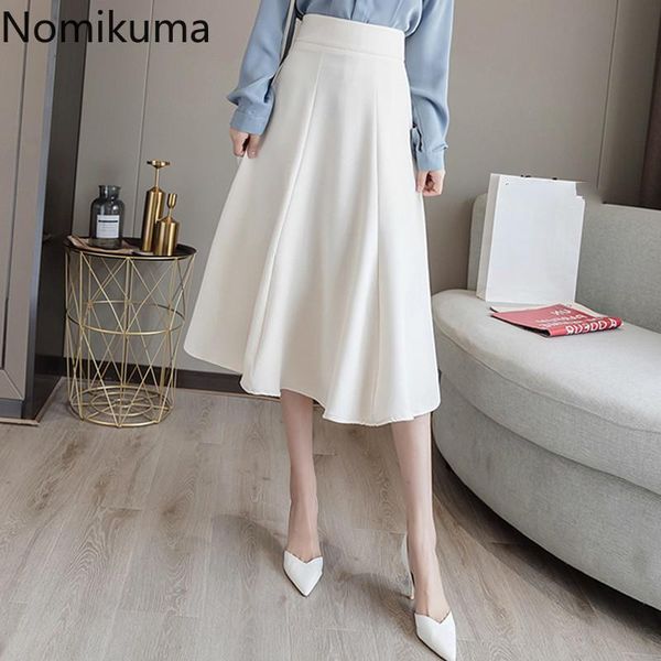 skirts nomikuma arrival elegant a line high waist skirt women solid color fashion female korean style faldas mujer 3c569, Black 
skirts nomikuma arrival elegant a line high waist skirt women solid color fashion female korean style faldas mujer 3c569, Black