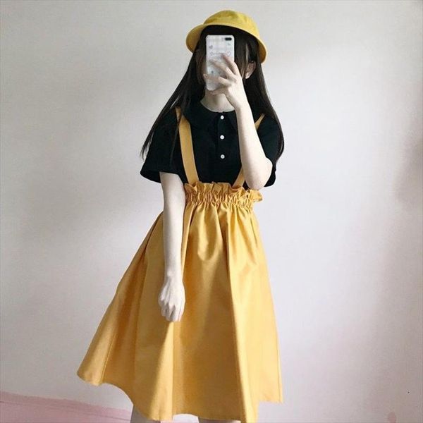 spring autumn casual sweet women skirt a line simplicity strap female japan style school uniform harajuku, Black
spring autumn casual sweet women skirt a line simplicity strap female japan style school uniform harajuku, Black