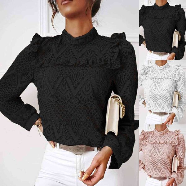 business lady fashion women long sleeve lace ruffle blouse hollow out office shirt x0521, White
business lady fashion women long sleeve lace ruffle blouse hollow out office shirt x0521, White