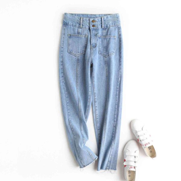jeans m6088 - korean version women's 2021 spring and autumn high waist two button three-dimensional line lace for women, Blue
jeans m6088 - korean version women's 2021 spring and autumn high waist two button three-dimensional line lace for women, Blue