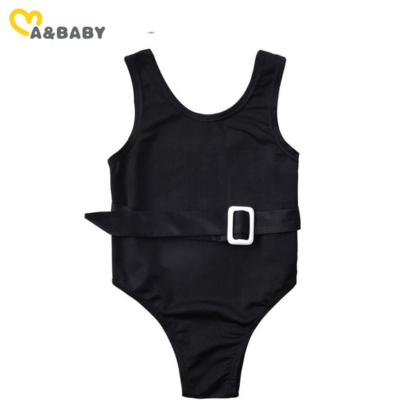6m-5y summer children kid girls swimsuit black swimwear with belt solid color beachwear bathing suit 210515
6m-5y summer children kid girls swimsuit black swimwear with belt solid color beachwear bathing suit 210515