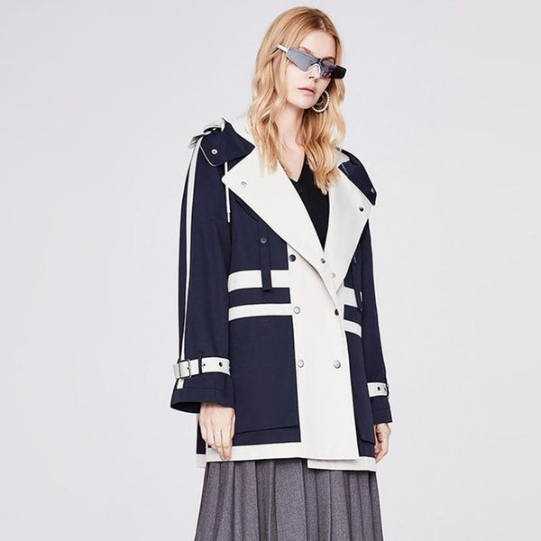 women's trench coats autumn fashion brand women color contrast double breasted coat business outerwear tooling, Tan;black
women's trench coats autumn fashion brand women color contrast double breasted coat business outerwear tooling, Tan;black