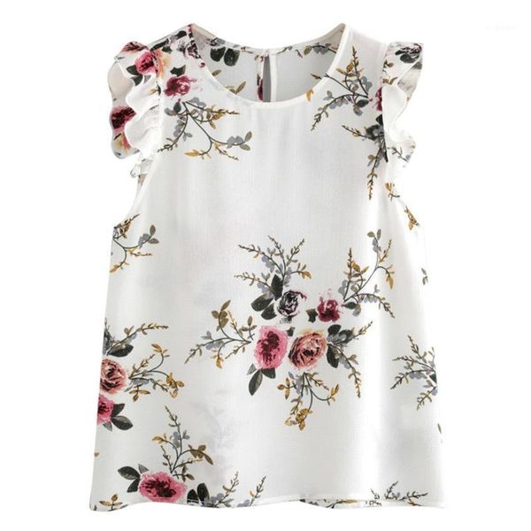 t-shirt women's round neck flower short-sleeved irregular floral shirt butterfly sleeve vest chiffon casual top, White
t-shirt women's round neck flower short-sleeved irregular floral shirt butterfly sleeve vest chiffon casual top, White