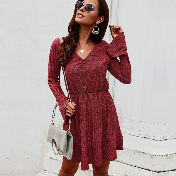 2020 new autumn winter elegant fashion knitted women flare office lady v-neck solid full sleeve dress, Black;gray
2020 new autumn winter elegant fashion knitted women flare office lady v-neck solid full sleeve dress, Black;gray