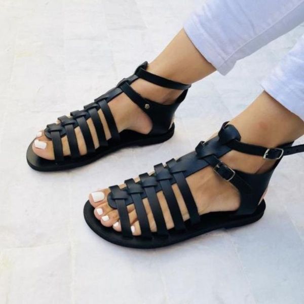 sandals 2021 summer wome fashion ribbon stitching lace up pu leather roman shoes double buckle women's 5ke249, Black
sandals 2021 summer wome fashion ribbon stitching lace up pu leather roman shoes double buckle women's 5ke249, Black