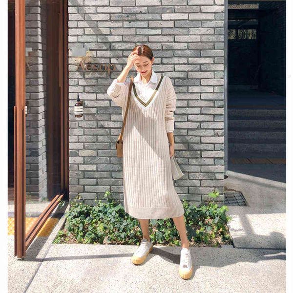 woman casual dresses women's style large size inside with loose knit dresses over knee sweater long skirt in autumn and winter, Black;gray
woman casual dresses women's style large size inside with loose knit dresses over knee sweater long skirt in autumn and winter, Black;gray