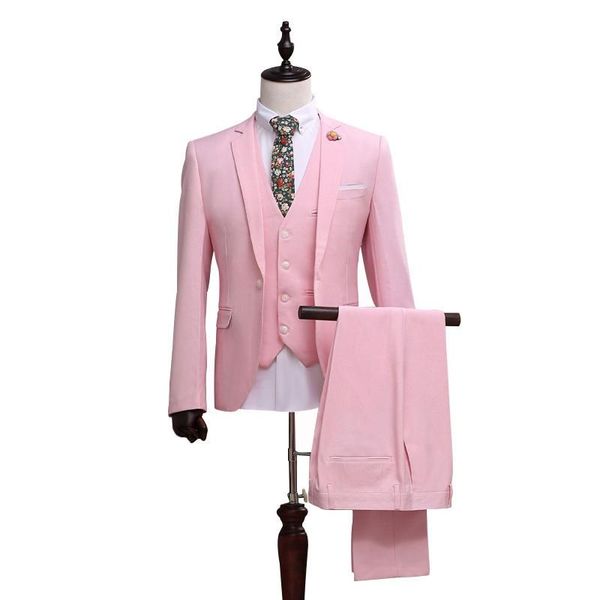 men's suits & blazers 2021 men slim fit pink suit wedding groom mens prom with pants party dinner tuxedos for ( jacket+pants++vest+tie), White;black
men's suits & blazers 2021 men slim fit pink suit wedding groom mens prom with pants party dinner tuxedos for ( jacket+pants++vest+tie), White;black