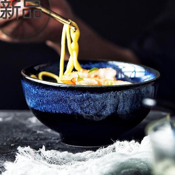 bowls japanese rice bowl creative stoare tableware black retro ceramic fruit foot home el dinner