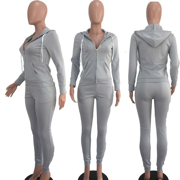 women's tracksuits spring 2021 women's sport full-length sleeves with hood zipper two-piece jacket + club pants, Gray
women's tracksuits spring 2021 women's sport full-length sleeves with hood zipper two-piece jacket + club pants, Gray