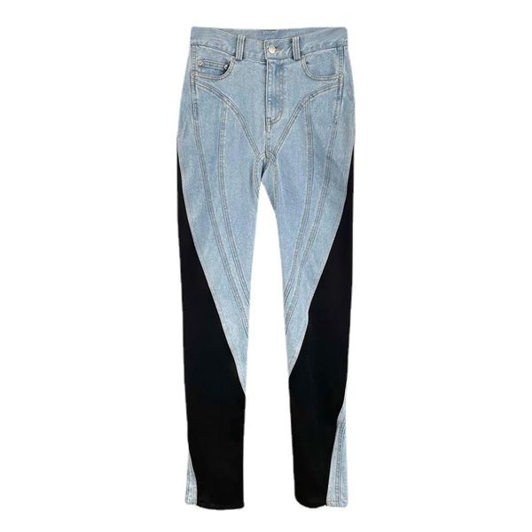 women's jeans women leggings vintage patchwork high waist denim pencil pant color matching long female trousers autumn 2021, Blue
women's jeans women leggings vintage patchwork high waist denim pencil pant color matching long female trousers autumn 2021, Blue